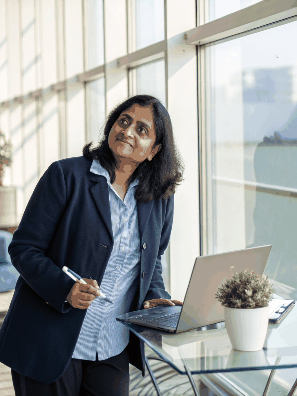 Priya Gupta, landscape architect, sketching a garden design
