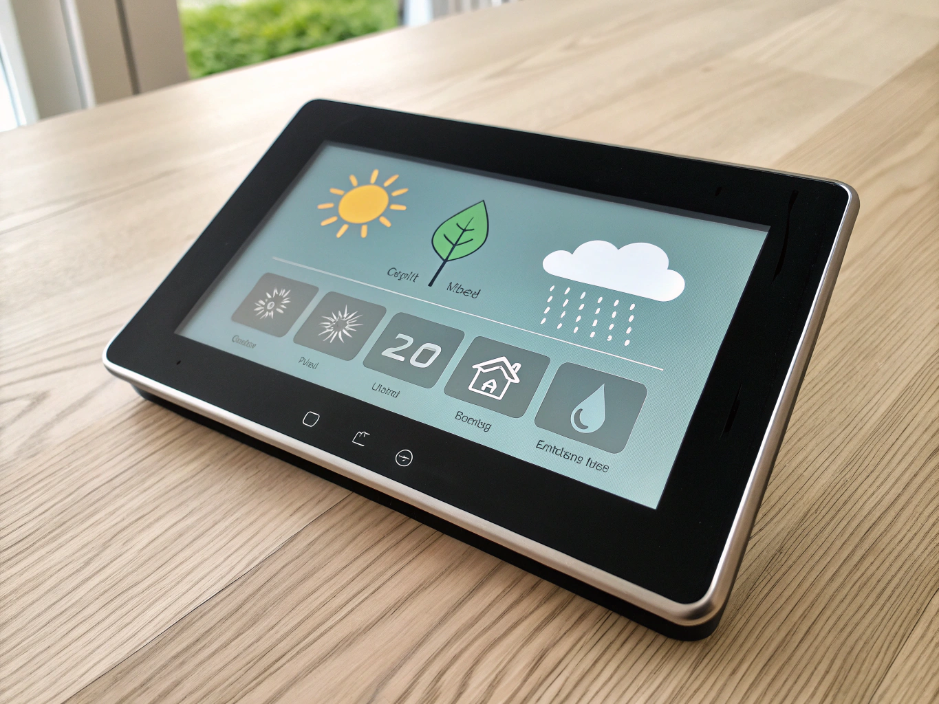 Smart irrigation controller mounted on garden wall